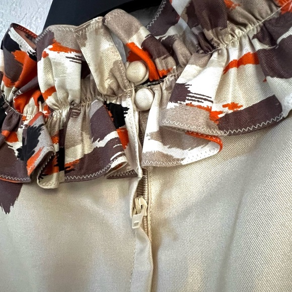 Kate Spade Brown Orange Beige A-line Sleeveless Designer Casual Dress size 6 - Picture 10 of 12